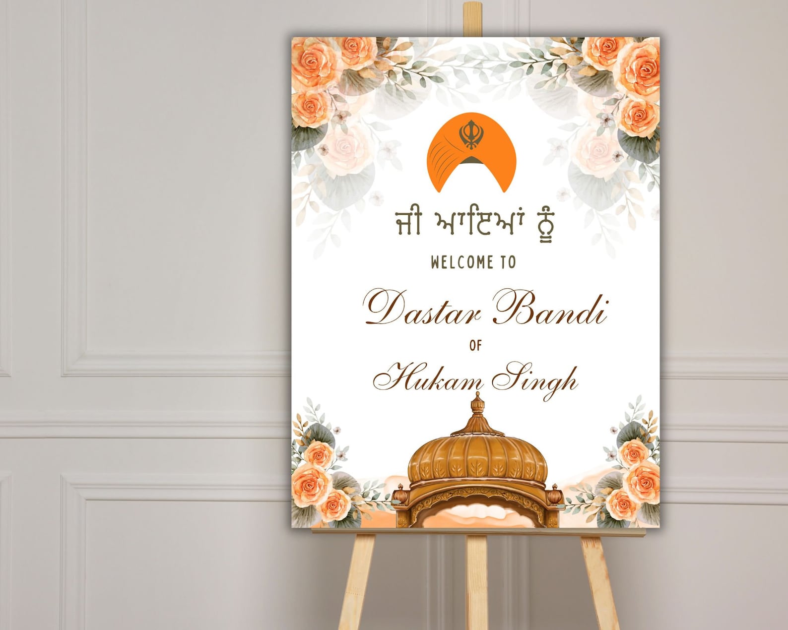 Kesar Sign Dastar Bandi Welcome Sign,jee Ayan Nu Sign,kid Dastar Bandi Welcome ...