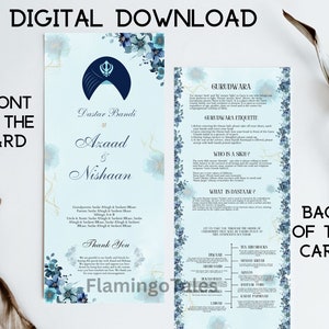 Dastar Bandi program guide ceremony explanation Punjabi, Sikh turban tying description, Sikh ceremony guide, Editable template,print at home