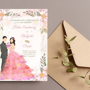 Sikh Roka ceremony, Indian Engagement invites, Digital invite, Ring Ceremony invitation, Sikh Engagement Invite card,print yourself.