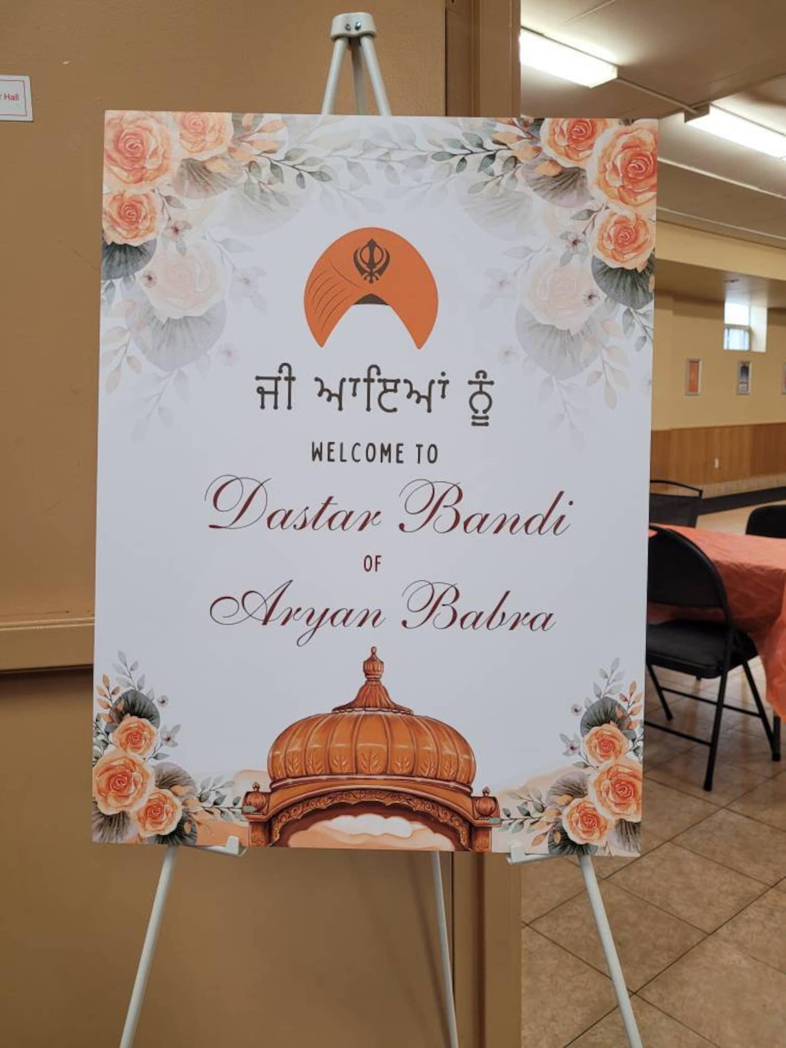 Kesar Sign Dastar Bandi Welcome Sign,jee Ayan Nu Sign,kid Dastar Bandi Welcome ...