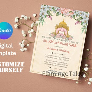 Sri Akhand Paath Invitation,Anand Karaj,Baby birth,welcome,Sikh, Punjabi Invite template, Digital Invites