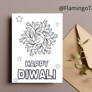 Printable Diwali Card for Kids to Color,happy Diwali Card,diwali ...