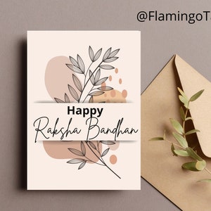 Raksha Bandhan Karte, druckbare Rakhi Karte, moderne Rakhi Karte, Bhai, Bruder, Schwester, sofort digitaler Download, Blanko-Karte