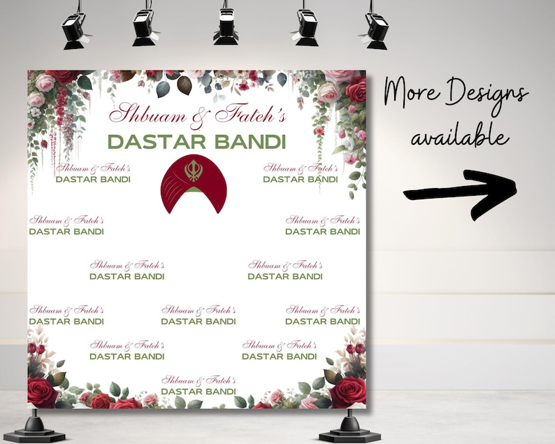Dastar Bandi Photo Backdrop, Event Backdrop Banner, Custom DIGITAL ...