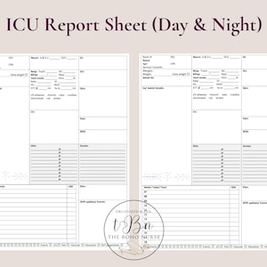 ICU Nurse Brain Report Sheet Critical Care (One Patient)
