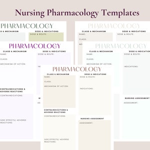 Nursing Pharmacology Template Nursing Printable Nursing School