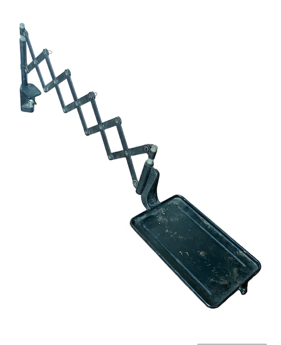 Vintage industrial scissor / accordion arm desk tray