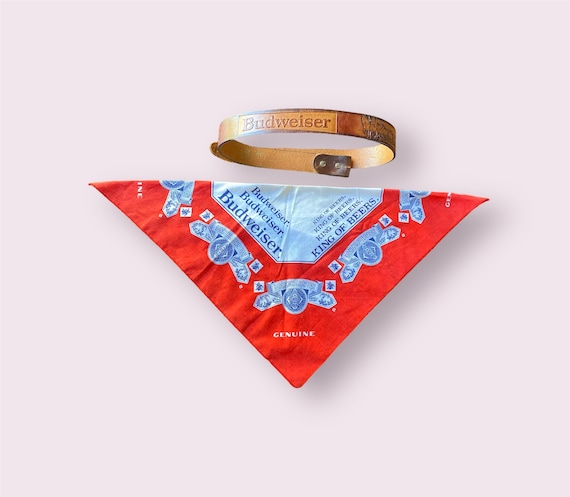 Vintage Budweiser Leather Belt & Handkerchief COMBO