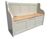 Rustic Style Monks Bench - Settle - Pew with Storage - Bespoke Sizes Available