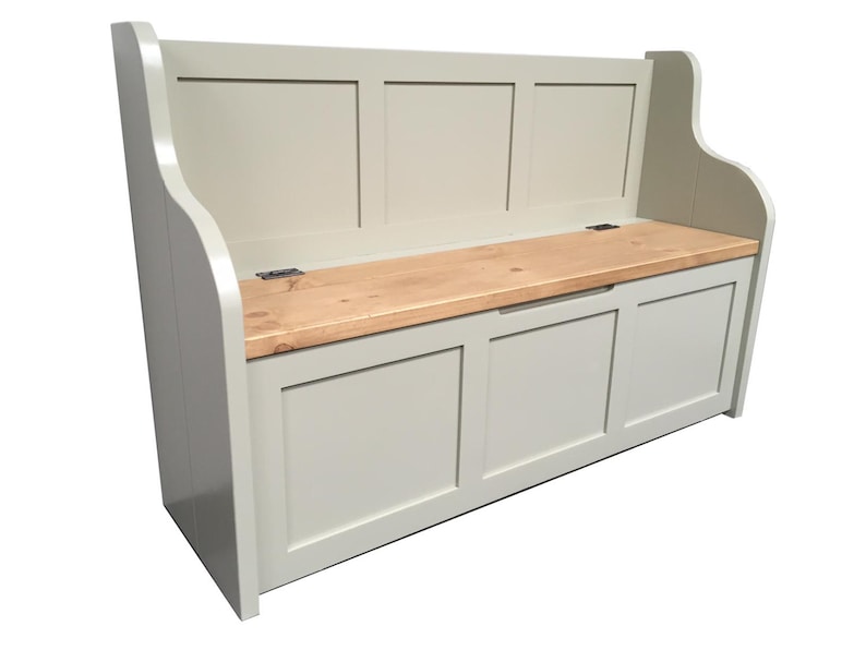 Rustic Style Monks Bench Settle Pew With Storage Can Be Made Etsy