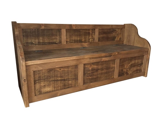Rustic Style Window Seat Bench Settle Pew With Storage Etsy