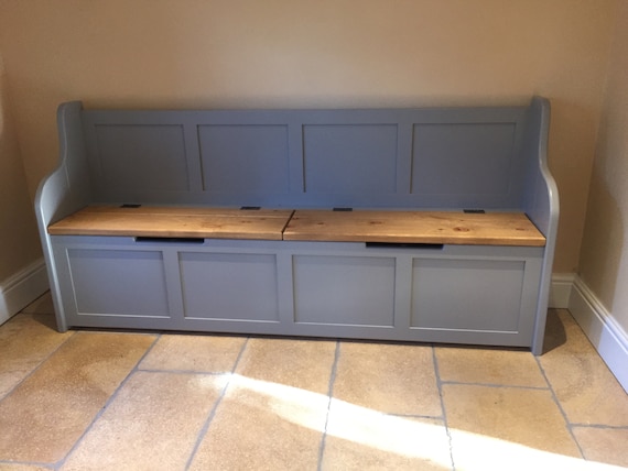 Rustic Style Monks Bench Settle Pew With Storage Bespoke Etsy
