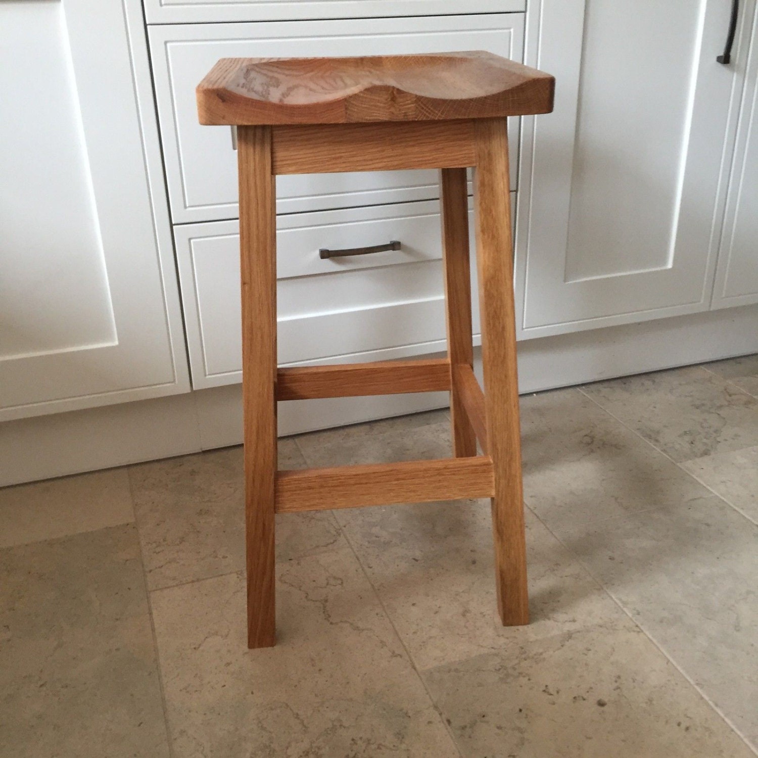 Solid Oak Bar Stool Etsy
