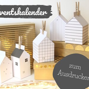 Advent Calendar Christmas village printable DIY