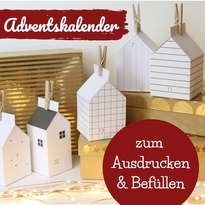 Advent Calendar Christmas village printable DIY