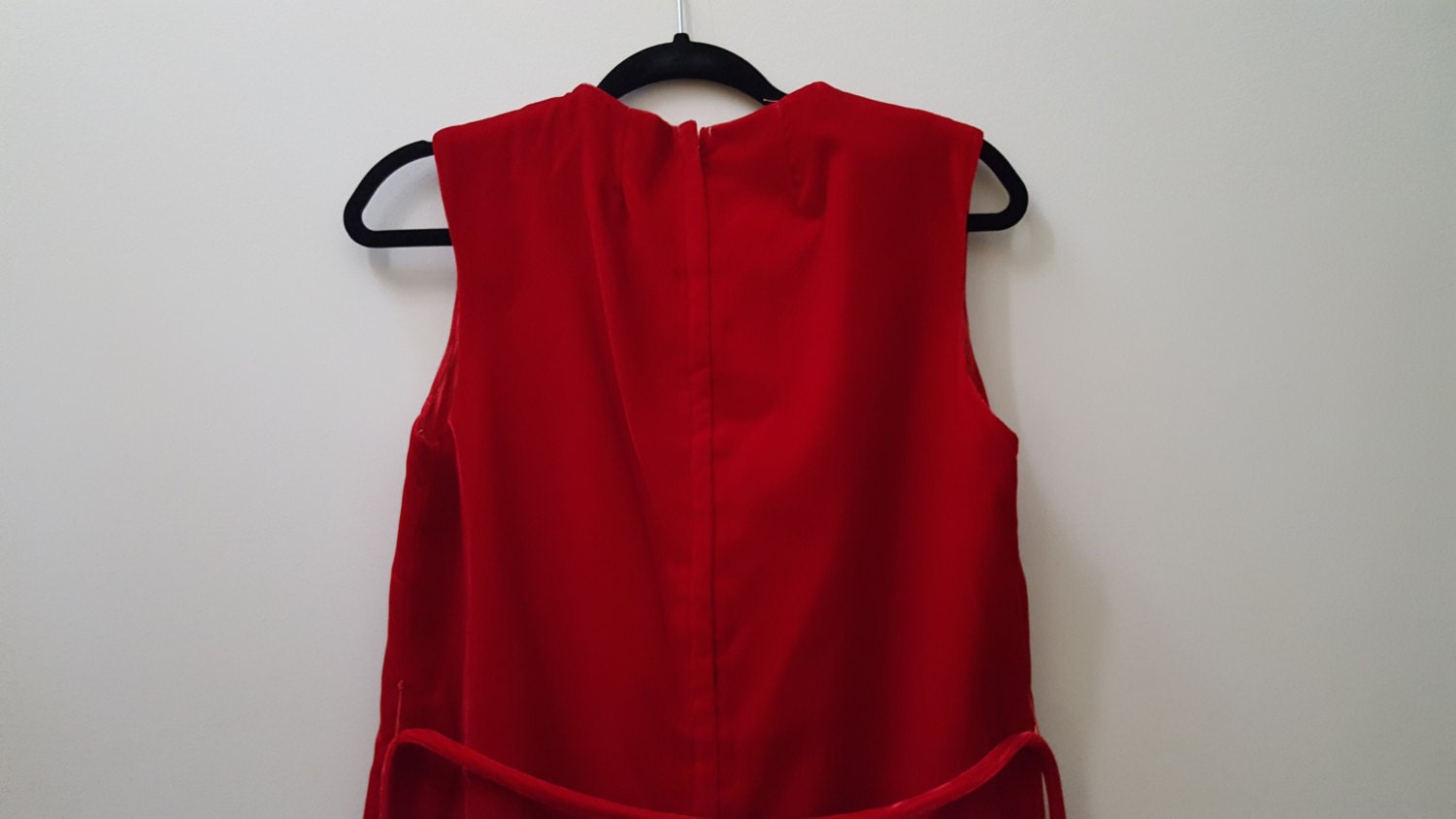 Vintage 1960s Dress // 60s Red Velvet Evening Dress | Etsy