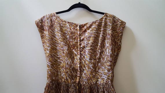 1960s Dress / 60s Green and Brown Abstract Print … - image 4