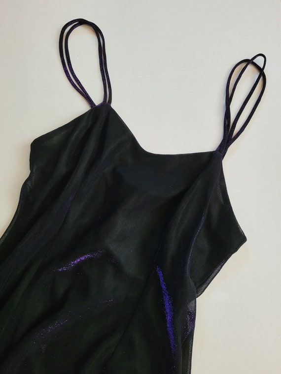 1990s Mini Dress / 90s Sparkly Iridescent Black an