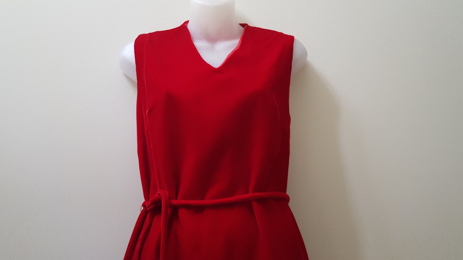 Vintage 1960s Dress // 60s Red Velvet Evening Dress | Etsy