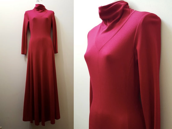 mock neck maxi dress