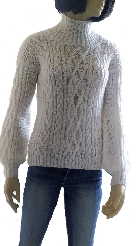 White Turtleneck Sweater. White Thick 