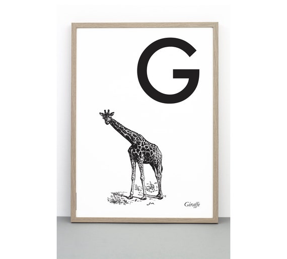 Letter Animal G Giraffe Print Downloadable print | Etsy