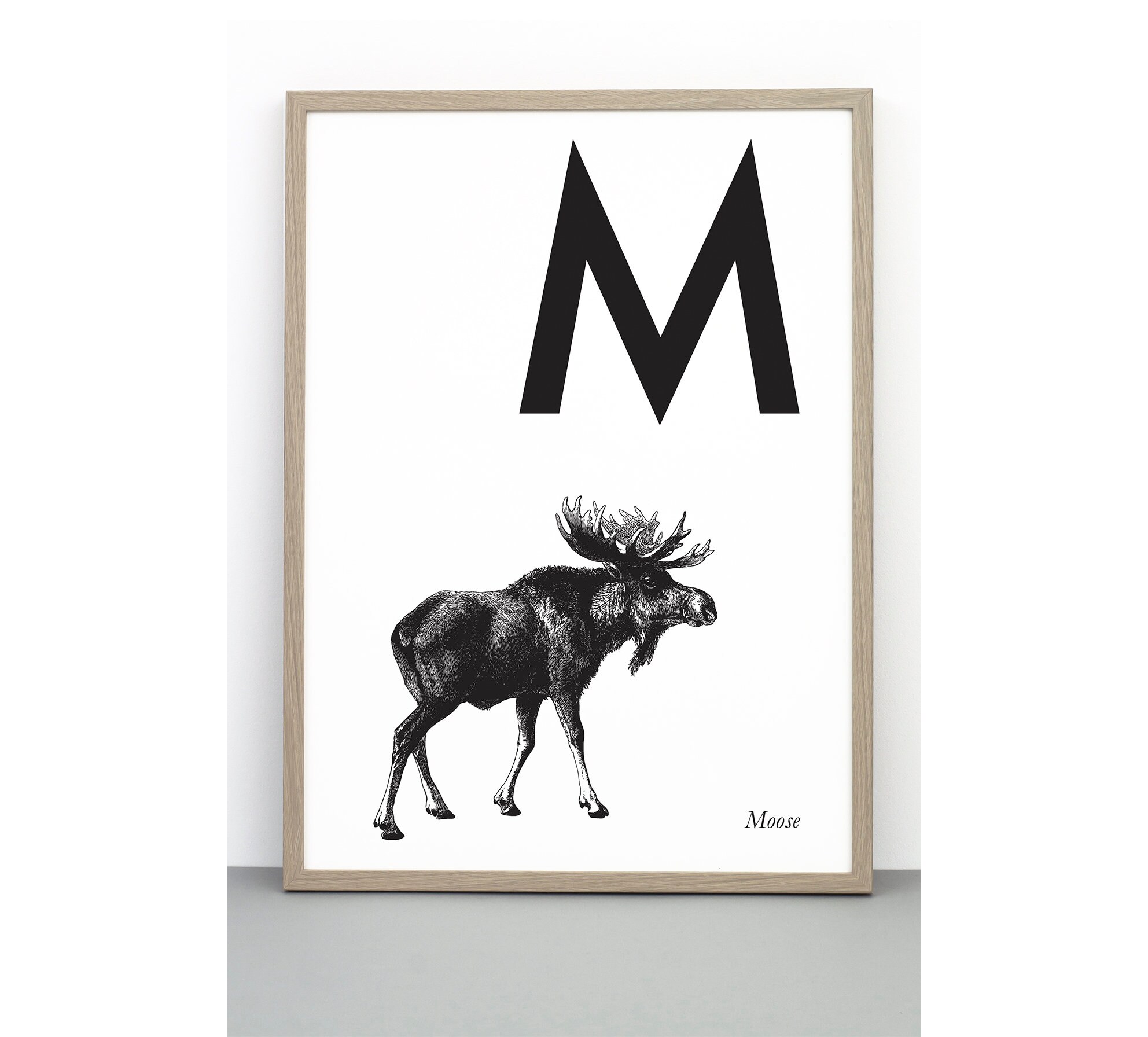 Letter Animal M Moose Print Downloadable print | Etsy