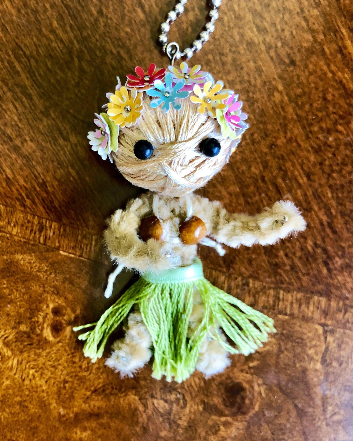 Friendly Voodoo Doll Keychain. Hawaiian Hula Dancer Keychain. Etsy