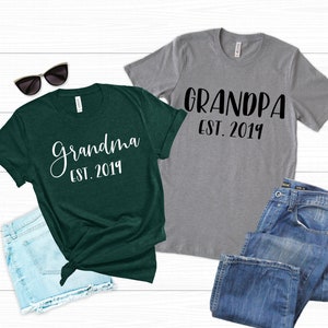 Grandparent Shirts, Grandpa Shirt, Grandma Shirt, Pregnancy Announcement, Grandparents, Pregnant Shirt, Nana Shirt, Baby Announcement 2-10ab image 1