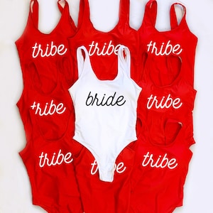 Bride Swimsuit, Bachelorette Swimsuits, Bachelorette Bathing Suits, Bride to be, Tribe, Custom Swimsuits, One Piece, Bridal Party, 14-7a-c