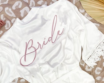 Bridal Robe - Bride Robe - Bridesmaid Robe - RoseGoldRebel - PE-SC-03