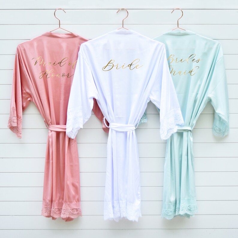 Wedding Robes Bridal Party Robes Bridesmaid Robes Lace Etsy