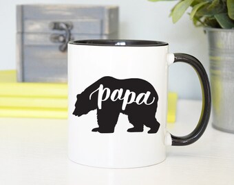Papa Bear Mug, Papa Mug, Father Mug, Dad Mug, Daddy Mug, Hand Lettered Mug, Calligraphy Mug, Rose Gold Rebel, New Dad Mug, Pops Mug