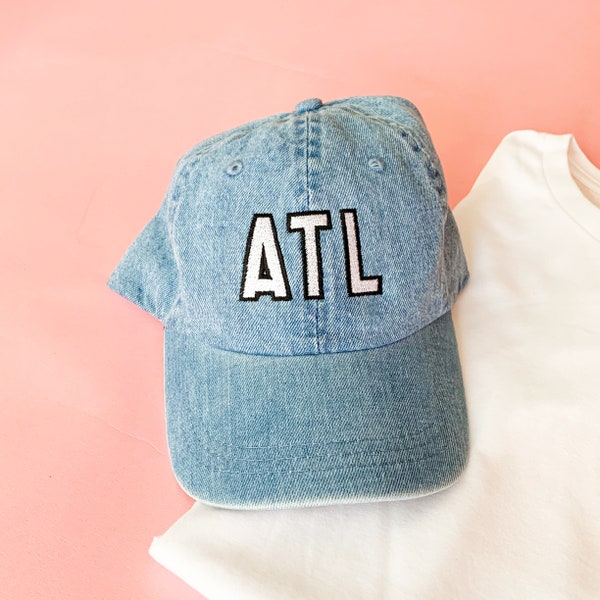 Airport Code Hat, Home, State Baseball Cap, State Hat, ATL, CLT, Nash, tx hat, Baseball Cap,Personalized Hat, Embroidered Hat, E-SC-02