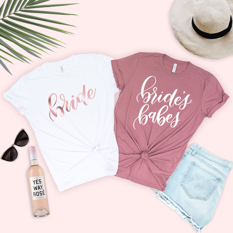 Cute Bride and Bride's Babes Bachelorette Party t-Shirts