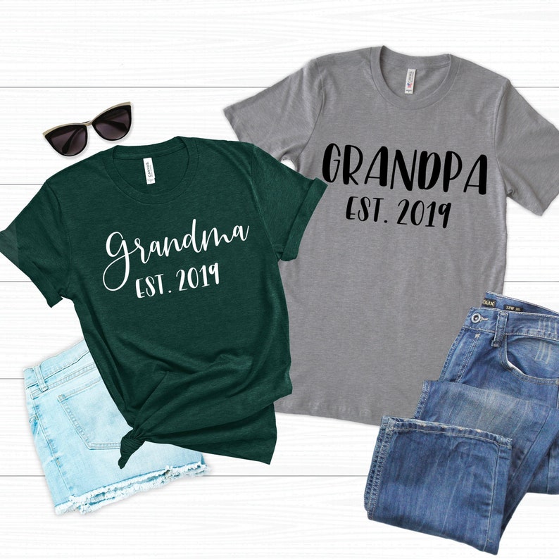 Grandparent Shirts, Grandpa Shirt, Grandma Shirt, Pregnancy Announcement, Grandparents, Pregnant Shirt, Nana Shirt, Baby Announcement 2-10ab image 1