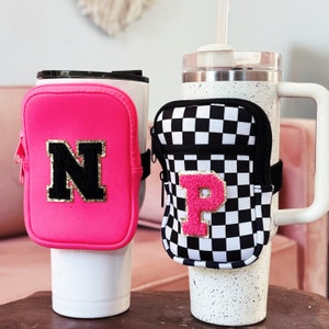 AUTOMIRE Letter Charm Accessories for Stanley Cup Water Bottle - Name ID  Letter Handle Charm For Stanley, Simple Modern Tumbler - Pink Heart Shape