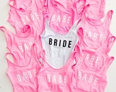 Beach Bachelorette, Swimsuits, Bathing Suits, Honeymoon Swimsuit, Bridesmaid Gifts, Bachelorette Shirts, Beach Bride, One Piece Suit 14-2ab