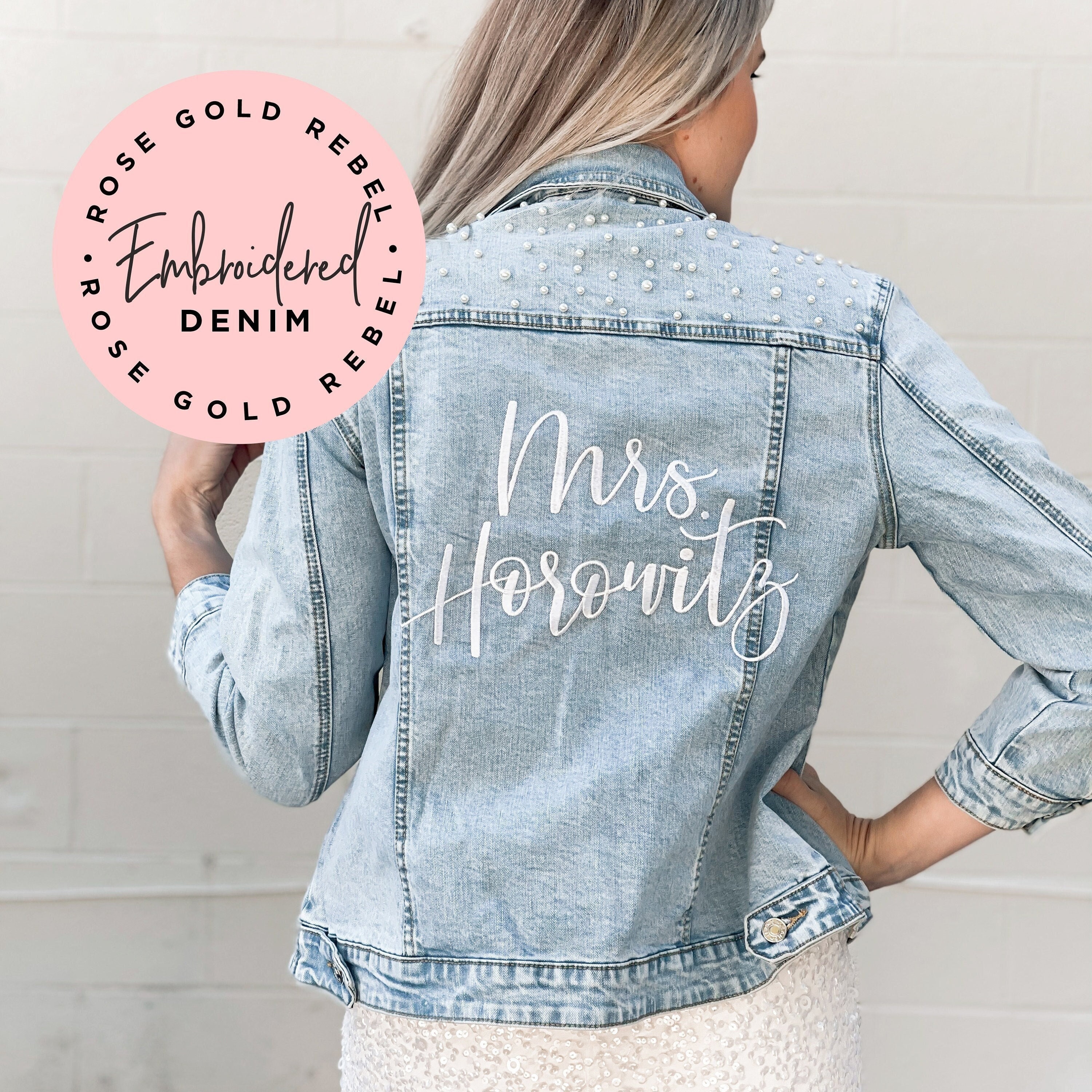 Custom Jean Jacket Embroidered Jean Jacket Pearl Jacket - Etsy