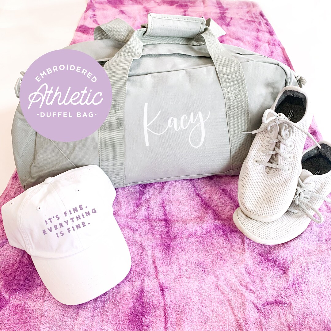 Embroidered Gym Bag, Personalized Athletic Bag, Embroidered Weekender Bag, Overnight Bag, Duffel