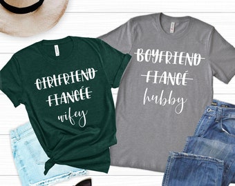 Fiance Shirt, Fiancee Shirt, Engaged Shirt, Newlywed Shirt, Just Married Shirt, Mr and Mrs Shirts, Girlfriend Fiance Wife, Boyfriend 3-7AB