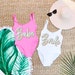 Bride Babes, Swimsuit, Bachelorette Party Swimsuits, Bridal Party Shirts, Bathing Suits, Bride to be, Custom Swimsuit, Bride Swimsuit 14-1AB 