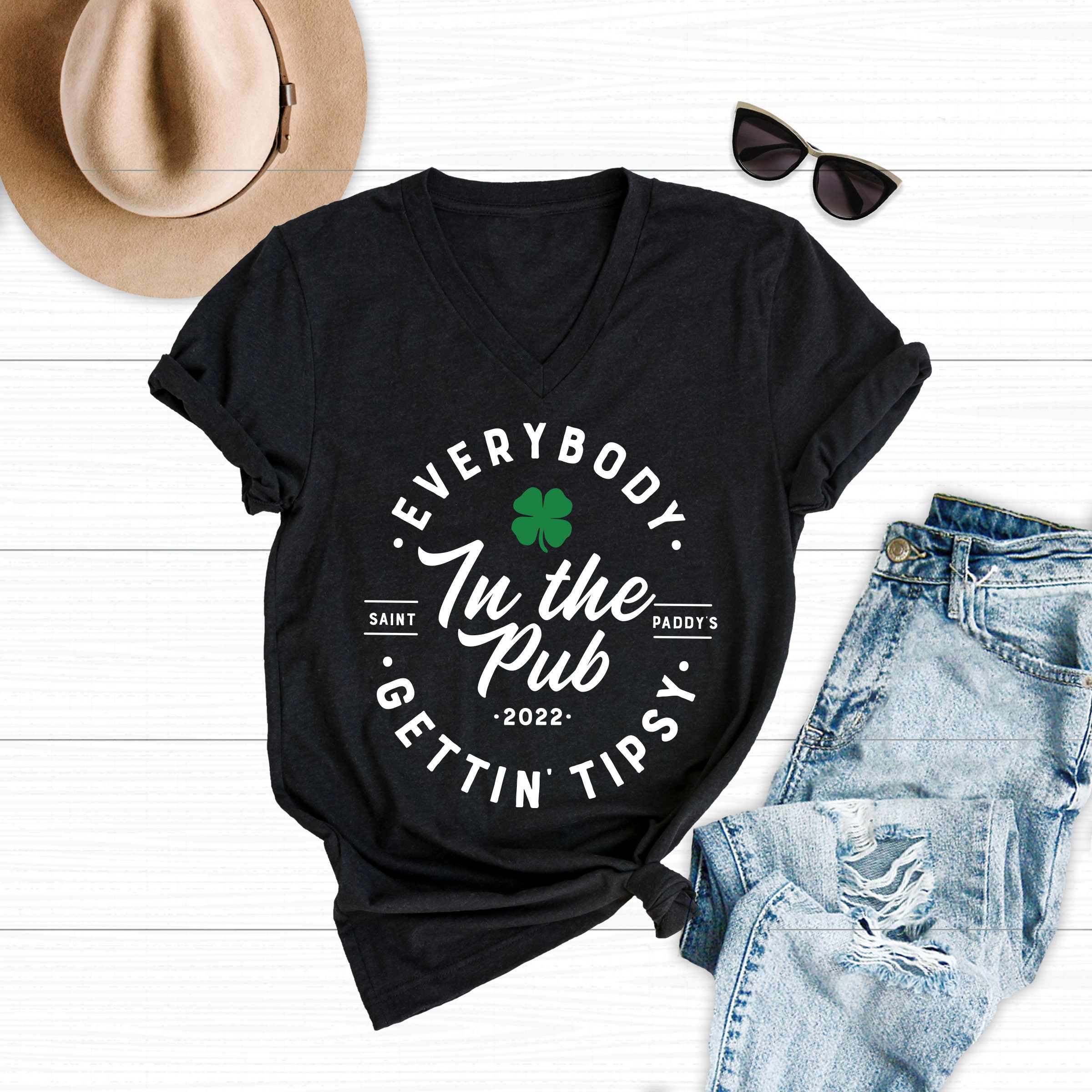 Bad and Boozy Everybody in the Pub Shirt St Pattys Day Gift St Patricks Day Shirt Lets Get Lucked Up Funny St Patricks Day Shirt