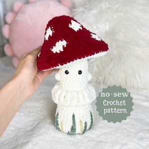 no sew crochet pattern, crochet patterns, , mushroom crochet pattern, amigurumi pattern, easy crochet pattern, crochet fly agaric,