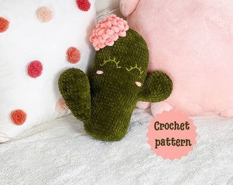 Crochet cactus pattern, Plush crochet cactus, Crochet cactus for nursery, Amigurumi cactus, Plushie crochet toy, crochet pillow cactus