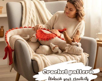 Giant Crochet Dragon Pattern, Amigurumi PDF, Fairy Dragon Plush Tutorial