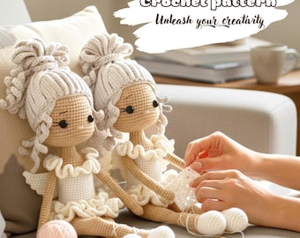 Crochet Doll Pattern PDF, Ballerina Angel Amigurumi, Dancer Tutorial, Nursery Decor Gift