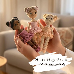 Häkelanleitung für Puppen,Miniatur Ballerina,Amigurumi Ballerina,Häkelballerina,Amigurumi Puppe,Tänzerin,Ballerina Häkelpuppe