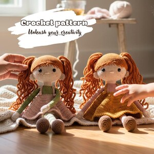 Crochet Doll Pattern, Curly Hair Amigurumi Girl, PDF Instant Download image 10