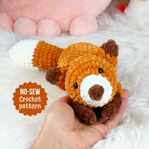 crochet fox pattern, crochet plushie pattern, no sew crochet pattern, easy crochet toy pattern, amigurumi fox pattern, beginner crochet